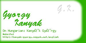 gyorgy kanyak business card